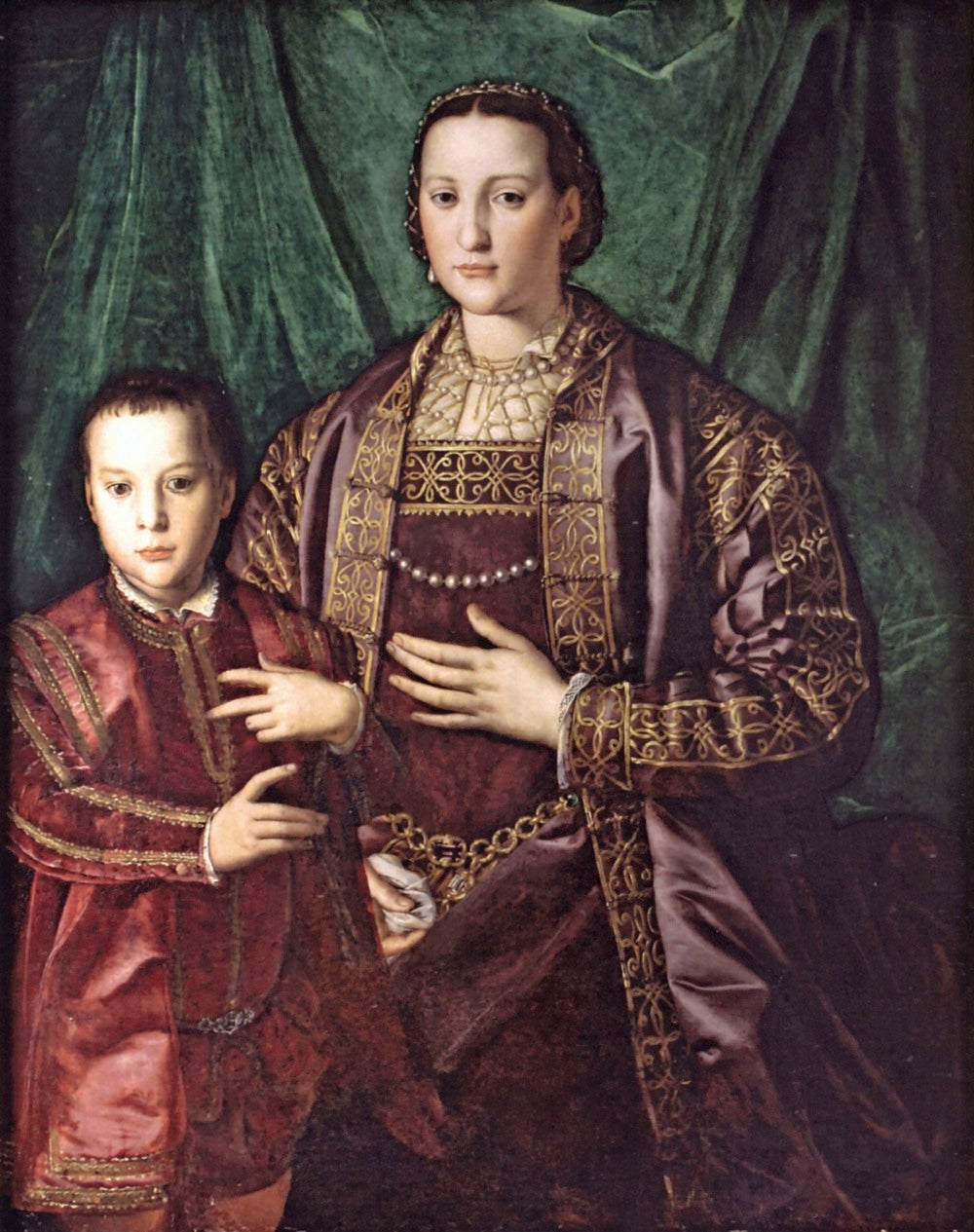 Eleonora di Toledo avec son fils Francesco - Bronzino image 1 copie de tableau peinte à la main