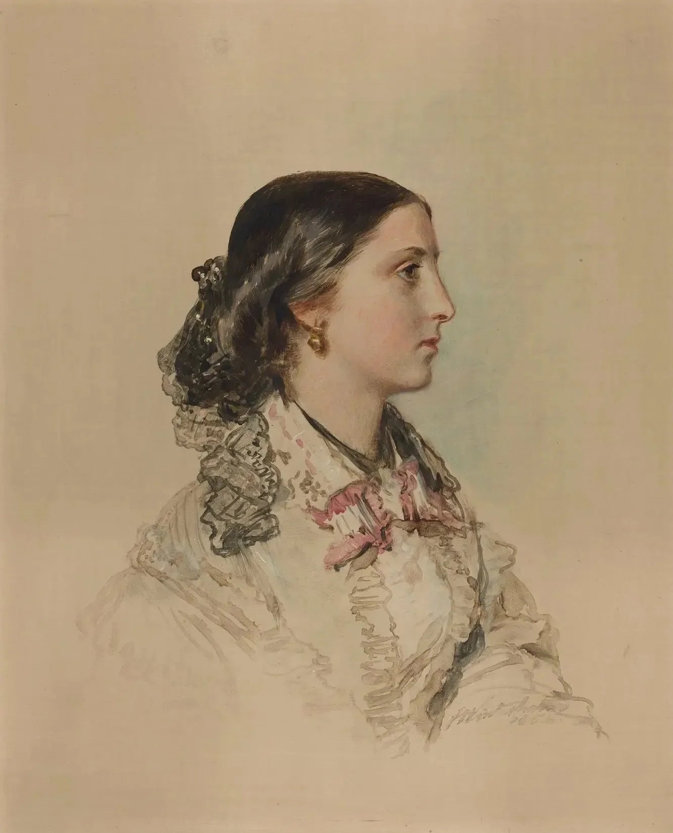 Emily Cathcart (1834-1917) - Franz Xaver Winterhalter image 1 tableau peint à l’huile sur toile