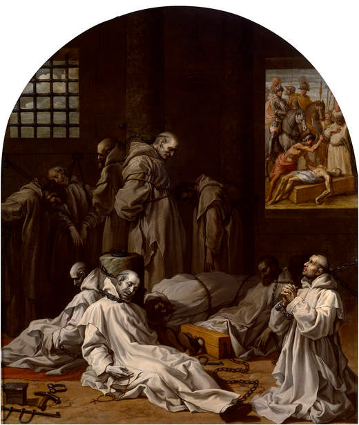 Emprisonnement et mort des dix membres de la chartreuse de Londres - Vincenzo Carducci image 1 tableau peint à l’huile sur toile