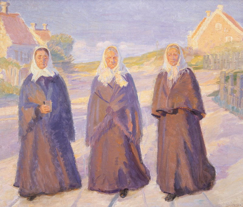 กำลังเดินทางไปโบสถ์ - Anna Ancher