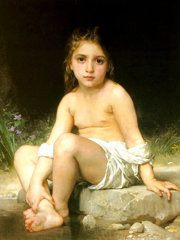 Enfant au bain - Bouguereau image 1 copie de tableau peinte à la main