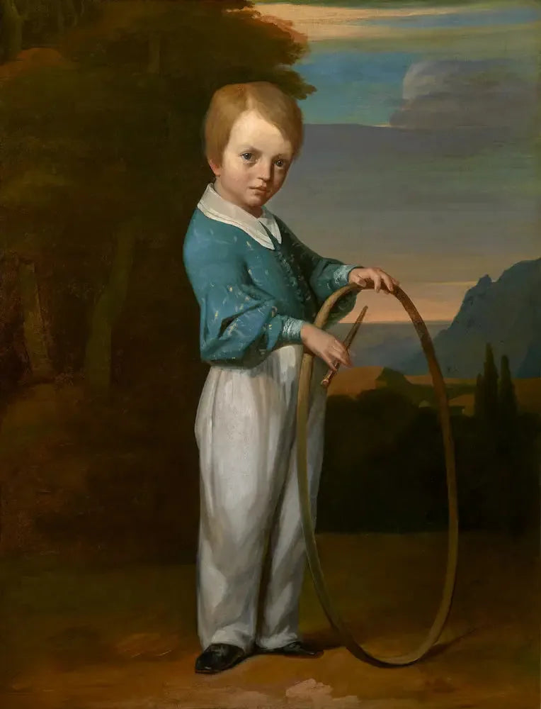 Enfant au cerceau (Jules Vallemont) - Jean-François Millet image 1 reproduction artisanale de tableau