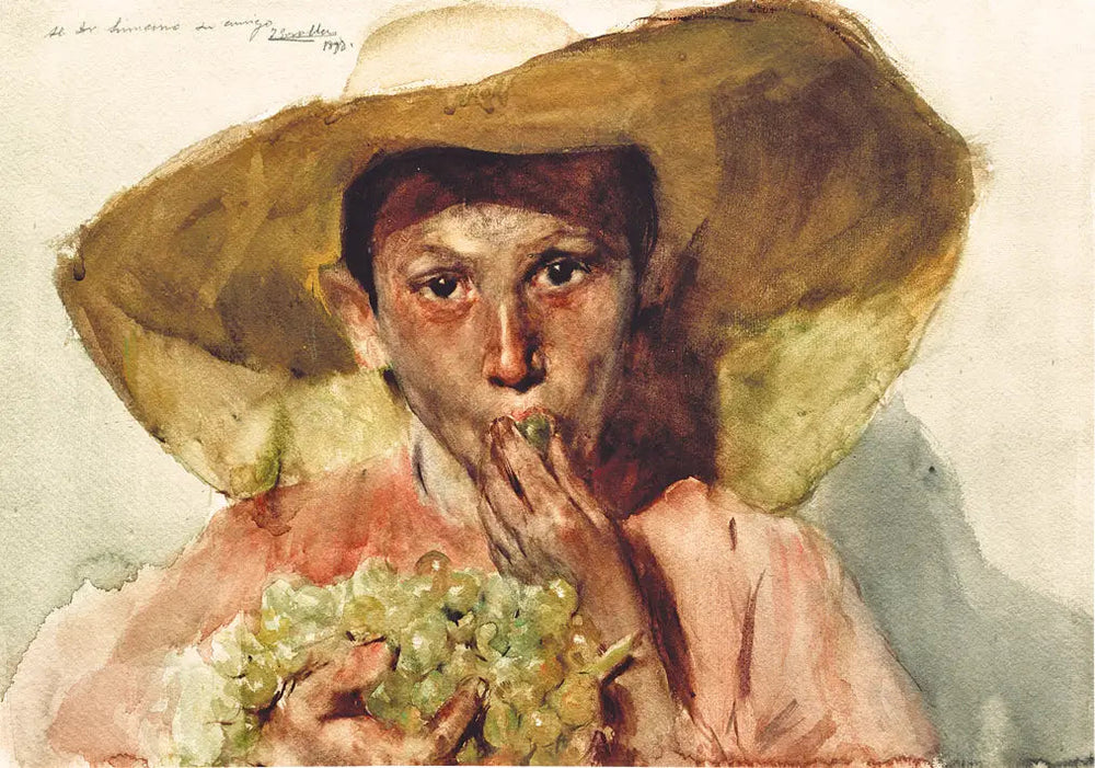 Enfant mangeant des raisins - Joaquín Sorolla image 1 copie peinte à la main à l’huile