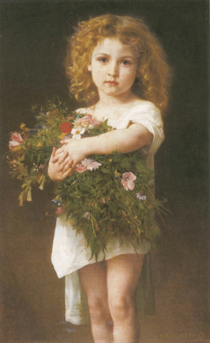 Enfant tenant des fleurs de William-Adolphe Bouguereau