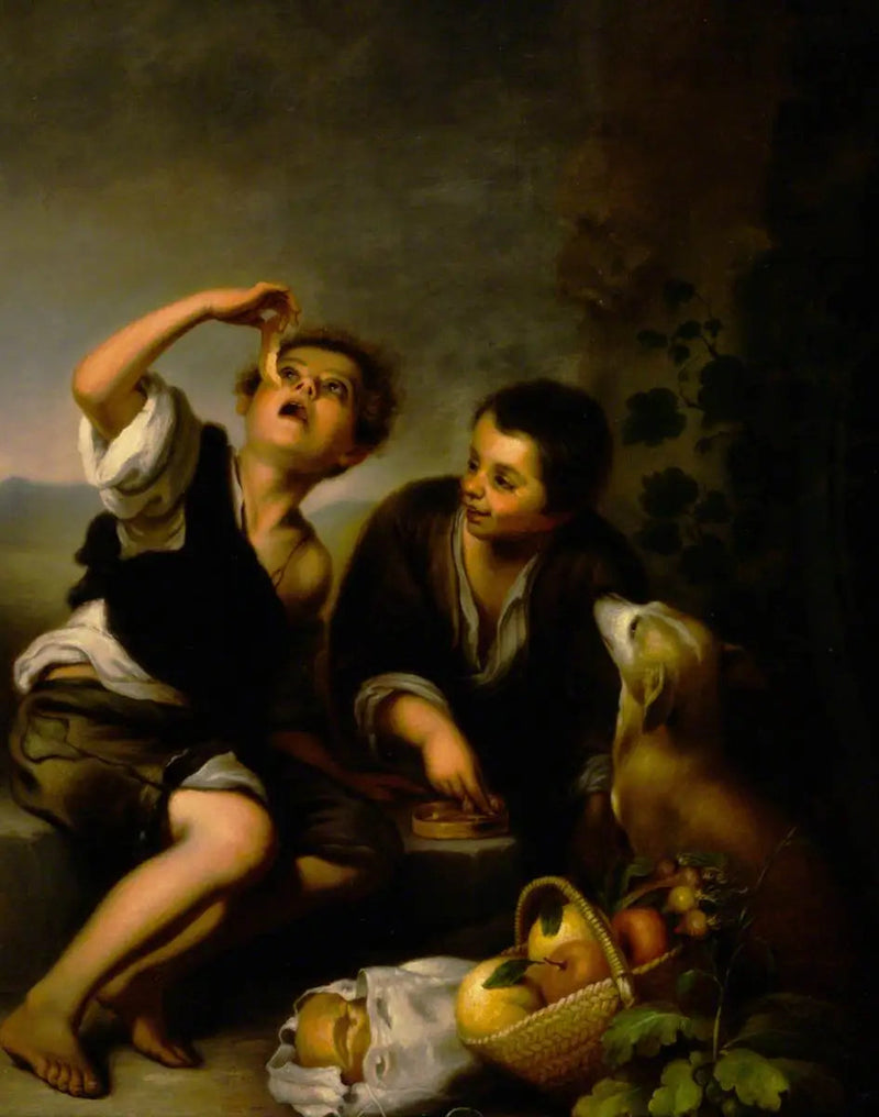 เด็กกับสุนัขและตะกร้าผลไม้ (ตามผลงานของบาร์โทโลเมเอสเตบัน มูริลโล) - Bartolomé Esteban Murillo