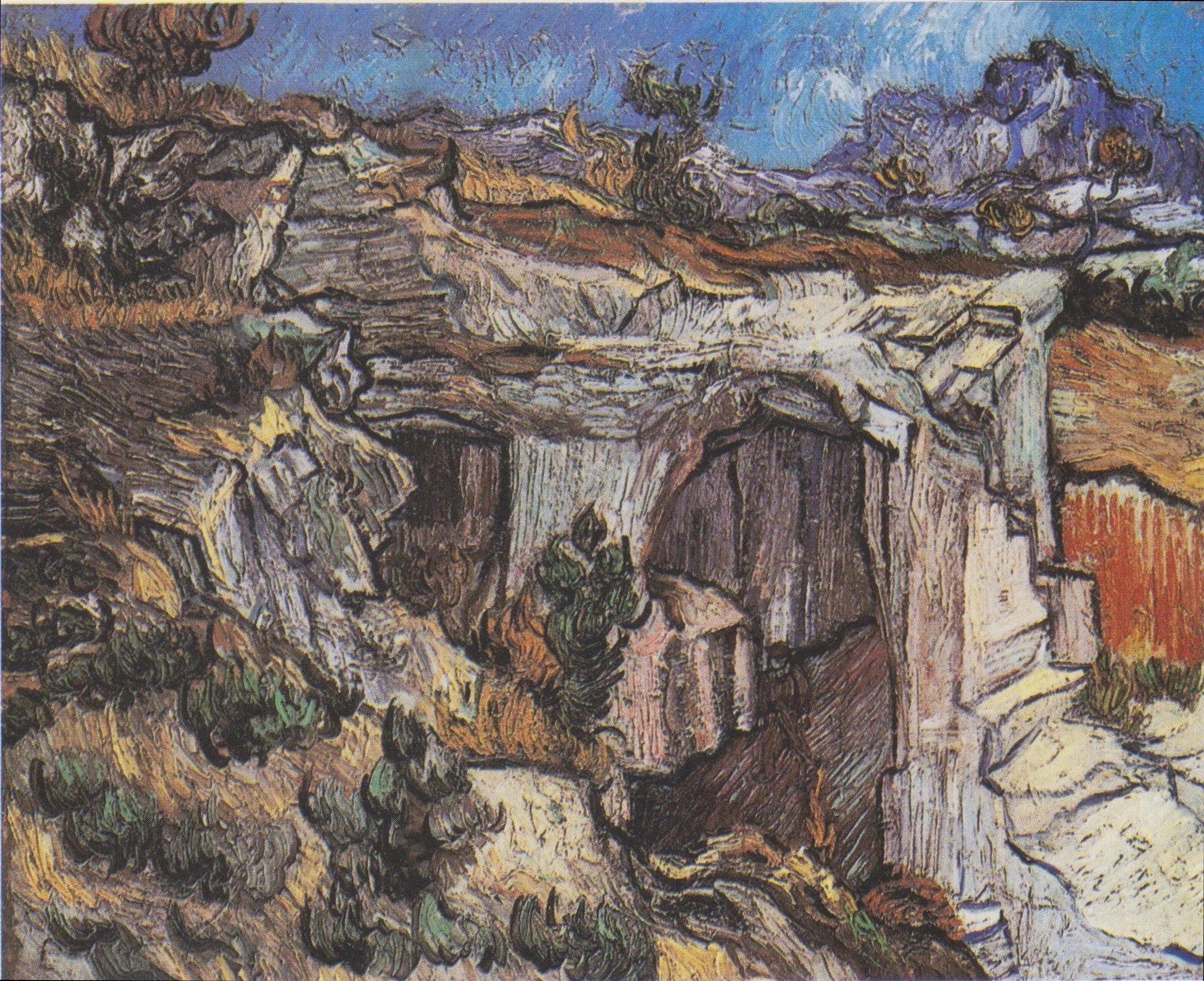 Entrée d’une carrière près de Saint-Rémy de Vincent van Gogh – reproduction peinture à l’huile