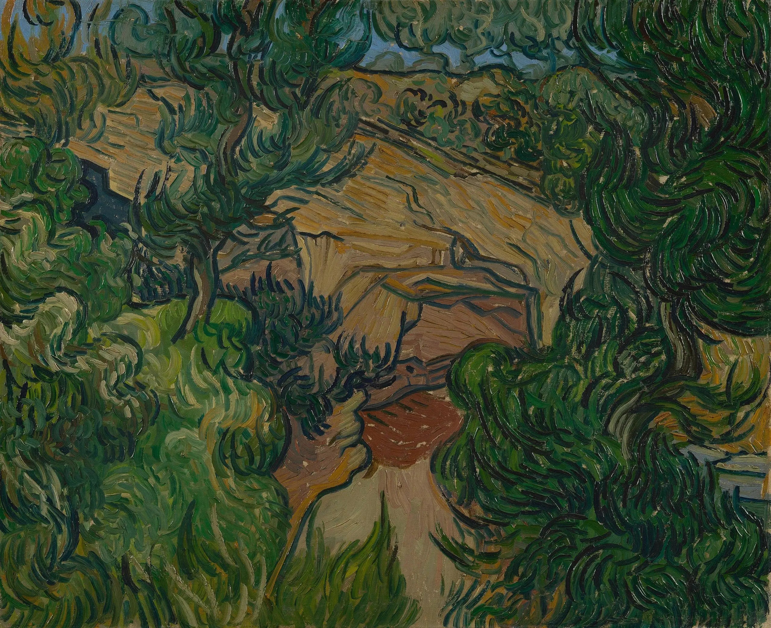 Reproduction du tableau « Entrée d'une carrière - Vincent van Gogh » par Alpha Reproduction en peinture à l’huile