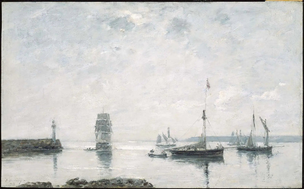Entrée du port - Eugène Boudin image 1 reproduction de peinture à l’huile