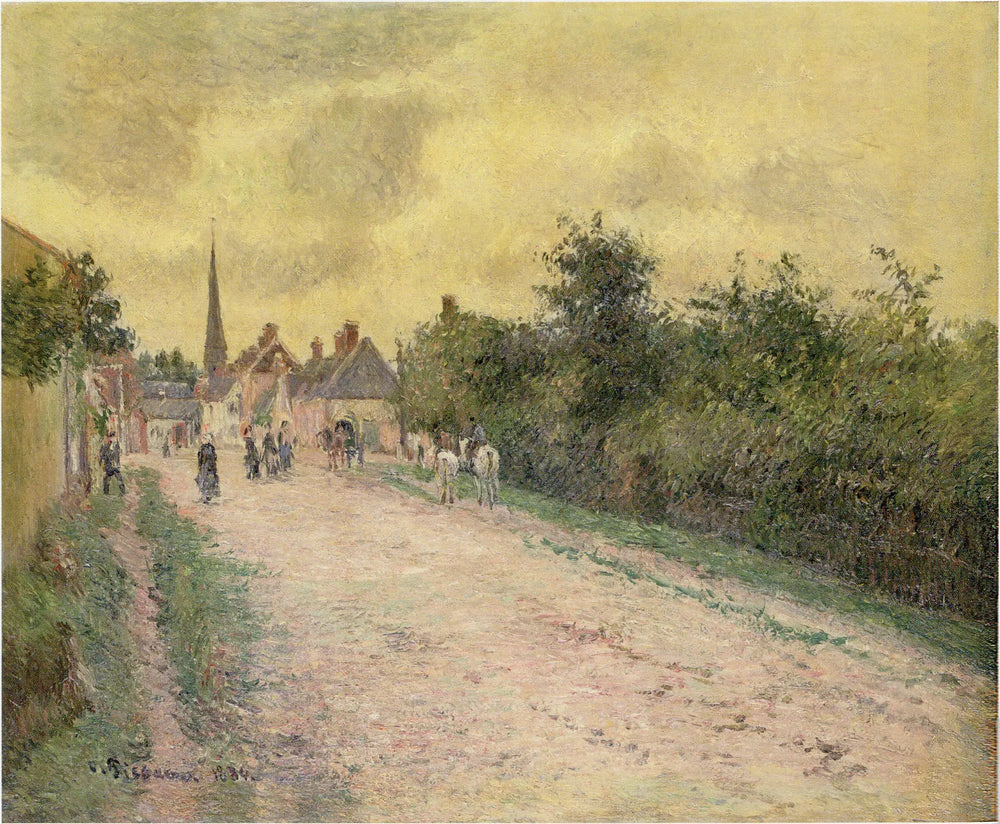 Entrée du village d'Eragny - Camille Pissarro image 1 tableau peint à l’huile sur toile