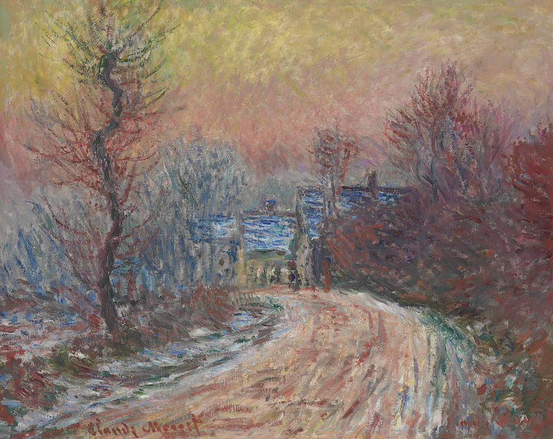 ทางเข้า Giverny ในฤดูหนาว พระอาทิตย์ตก W966 - Claude Monet