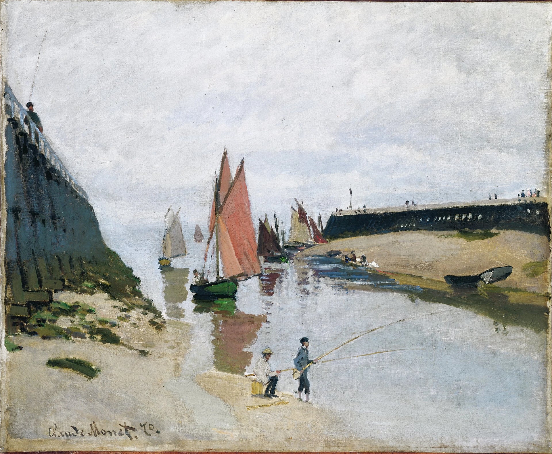 L’Entrée du port de Trouville W154 par Claude Monet, 1870, Galerie nationale hongroise
