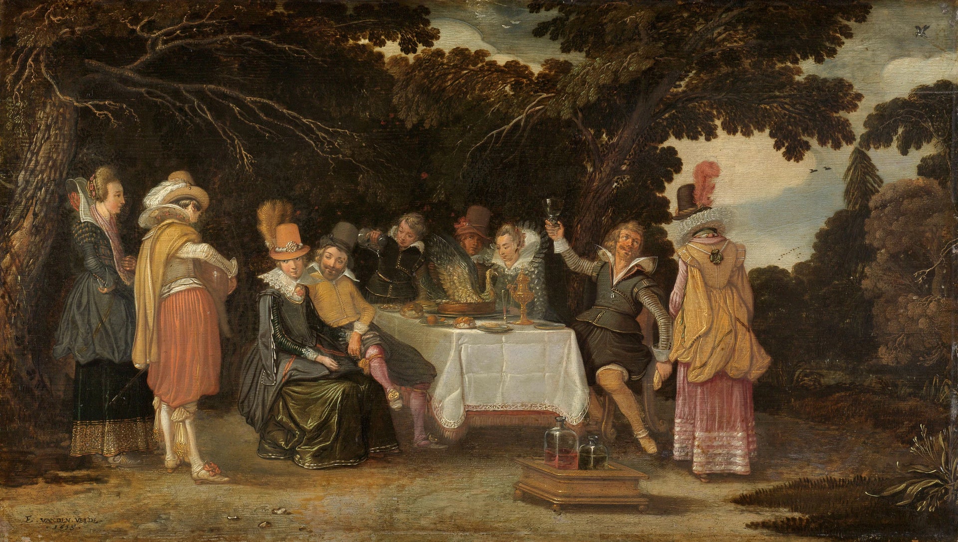 Entreprise distinguée, dîner en plein air - Esaias Van de Velde l'Ancien
