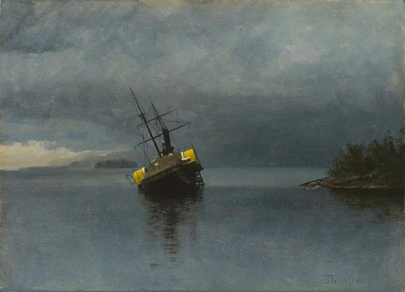 ซากเรือของ Ancon ในอ่าว Loring ที่อลาสกา - Albert Bierstadt