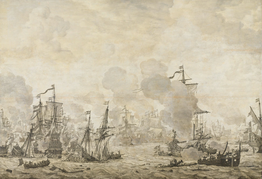 Épisode de la bataille du Sound entre les flottes hollandaise et suédoise, 8 novembre 1658 - Willem Van de Velde l'Ancien