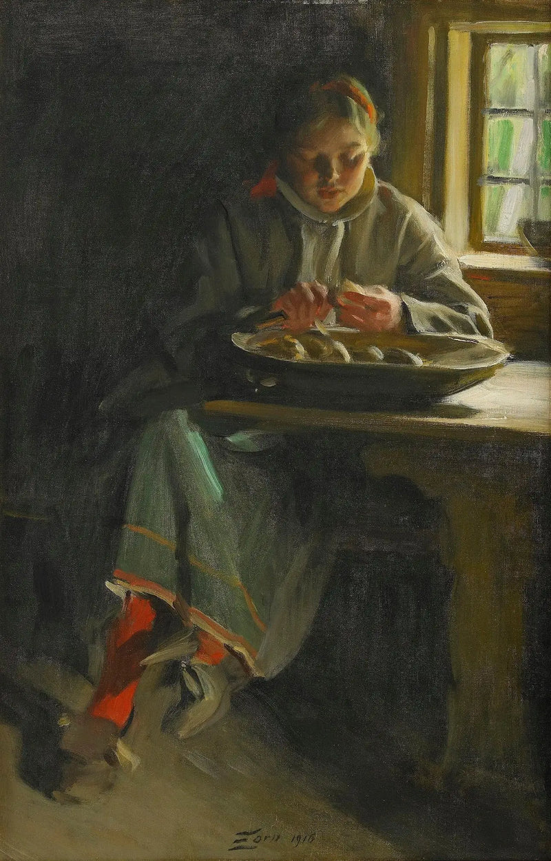 ปอกเปลือกมันฝรั่ง - Anders Zorn
