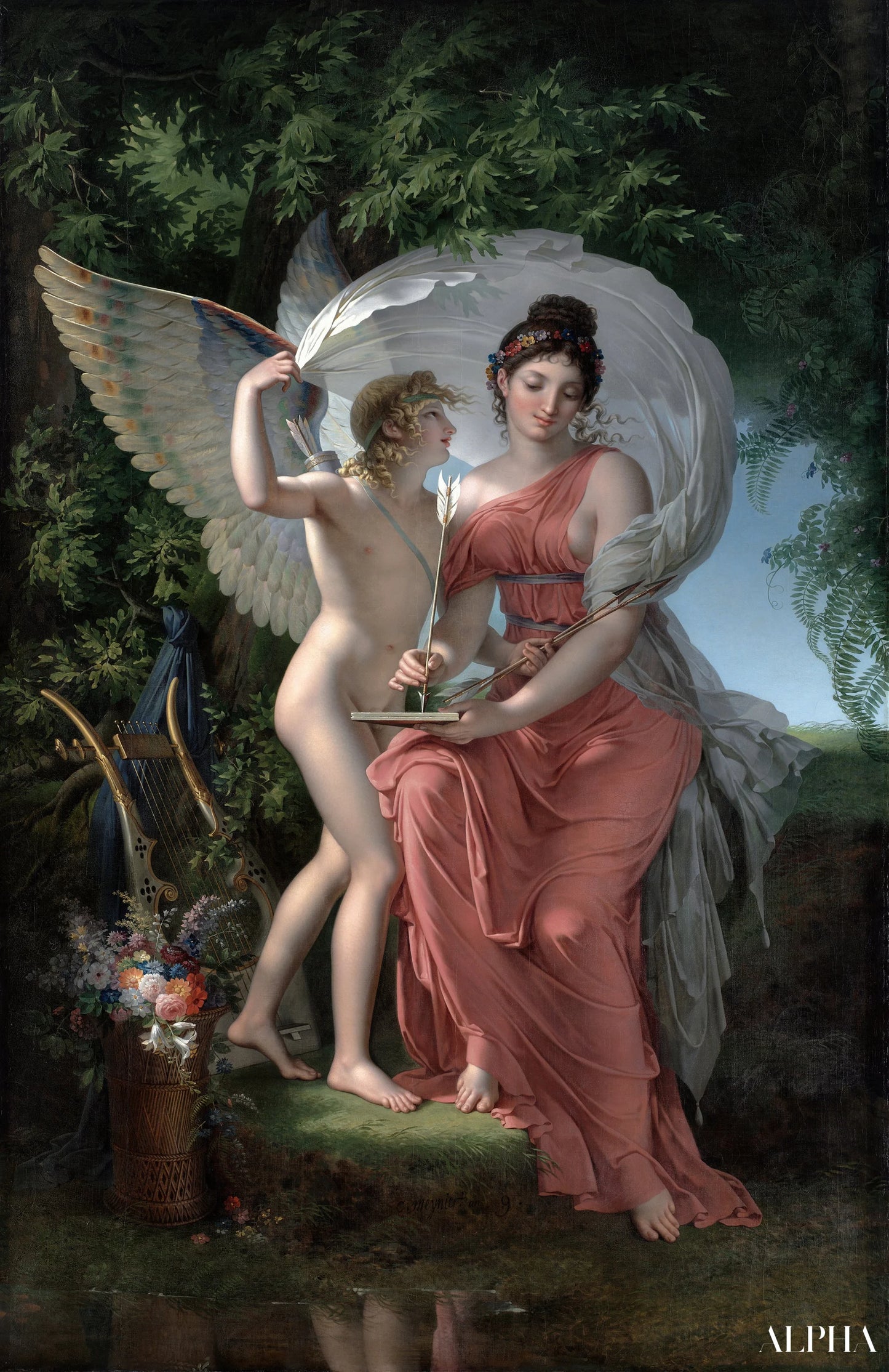 Erato muse de la poésie lyrique - Charles Meynier Reproductions de tableaux à la peinture à l’huile