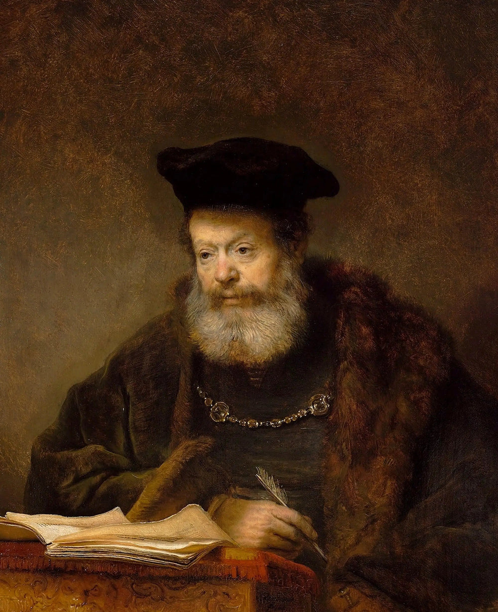 Érudit à sa table de travail - Rembrandt image 1 tableau peint à l’huile sur toile
