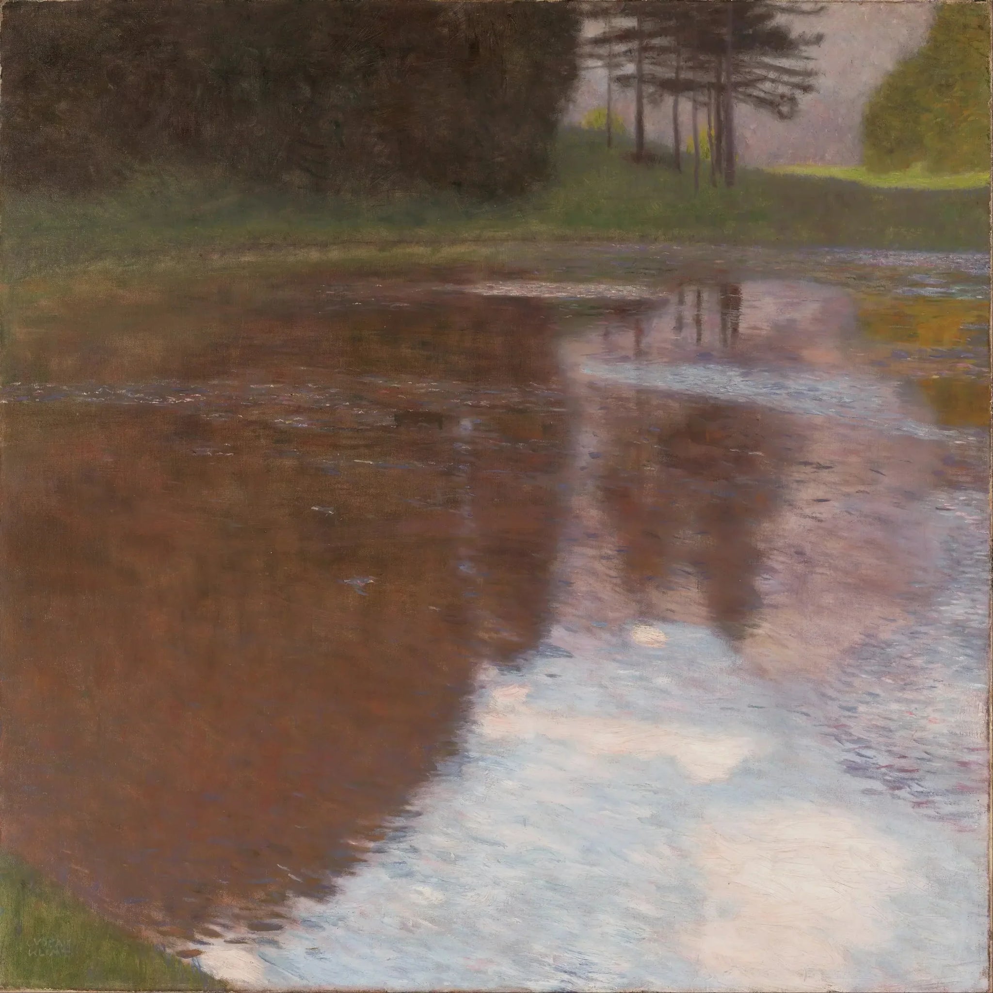 Étang calme - Gustav Klimt image 1 copie de tableau peinte à la main