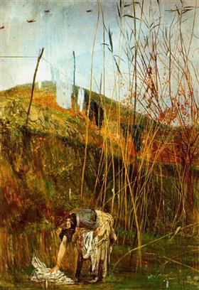 การซักผ้า ภาพจิตรกรรมฝาผนังของ Falconiera - Giovanni Boldini
