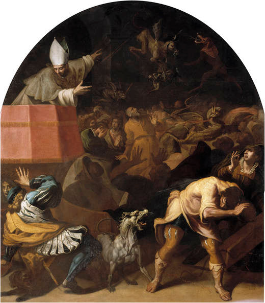 Étienne de Châtillon, évêque de Diè, prêchant au peuple - Vincenzo Carducci image 1 reproduction d’œuvre d’art à l’huile