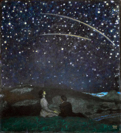Reproduction du tableau « Étoiles Filantes - Franz Von Stuck » par Alpha Reproduction en peinture à l’huile