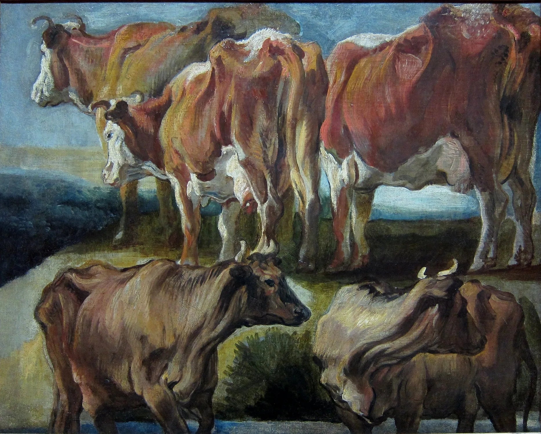 Étude de cinq vaches - Jacob Jordaens image 1 copie de tableau peinte à la main
