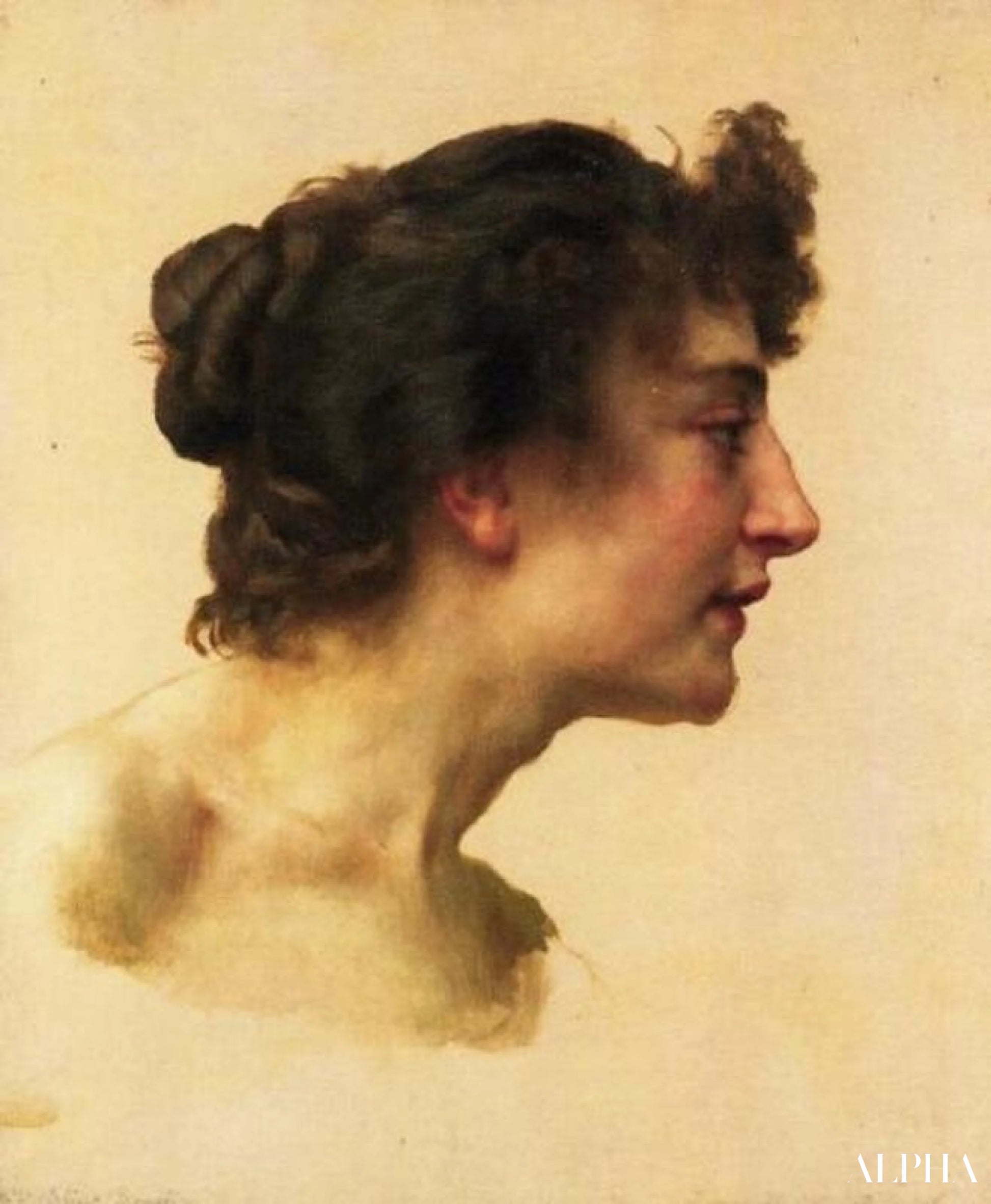 Étude de la tête d'Elize - William Bouguereau - Reproductions de tableaux et peintures haut de gamme