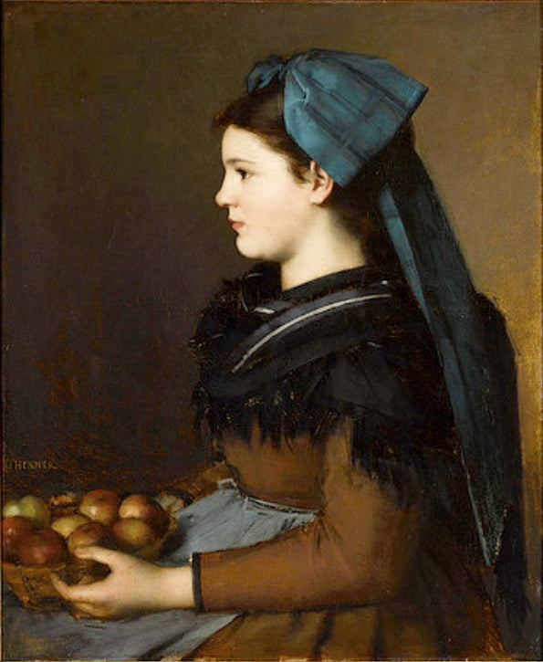 Eugénie Henner en Alsacienne locataire d'un panier de pommes - Jean-Jacques Henner