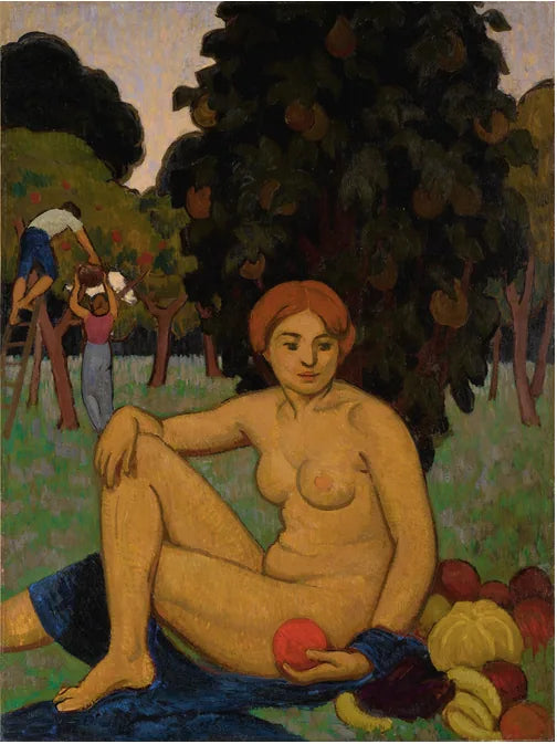 EVE ASSISE (LA FEMME ET LA POMME) - Roger de La Fresnaye image 1 reproduction artisanale de tableau