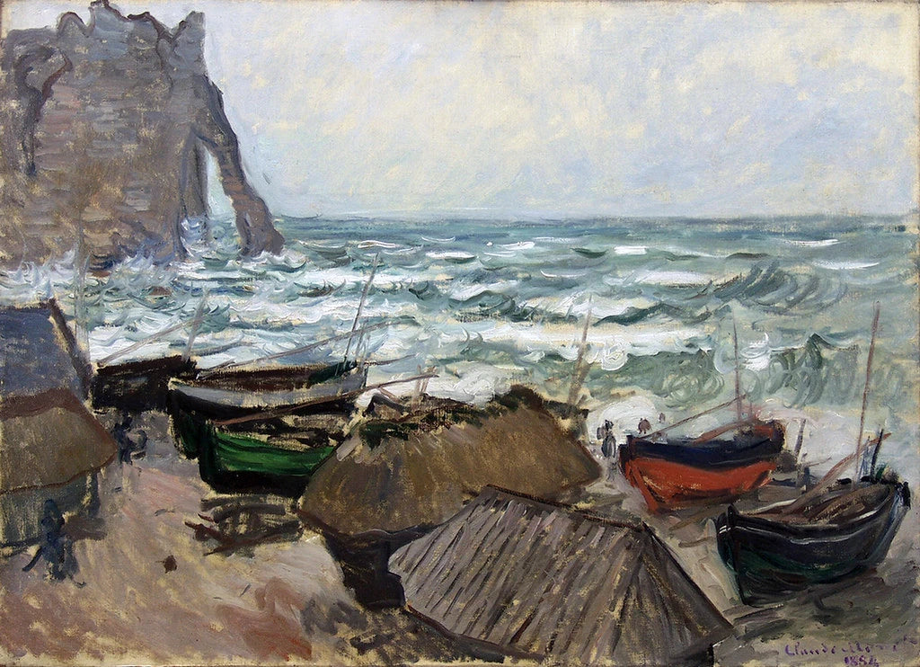 Falaises et barques à Étretat W822 de Claude Monet – Wallraf-Richartz-Museum WRM 3120