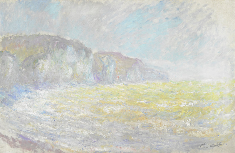 หน้าผา Pourville ทะเลที่มีคลื่นลมแรง W1443 - Claude Monet