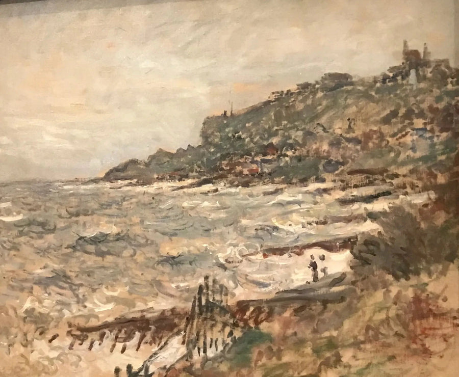หน้าผาใกล้ Sainte-Adresse สภาพอากาศสีเทา W689 - Claude Monet