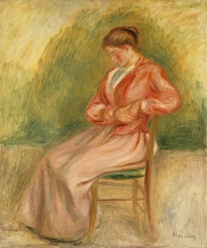 Femme assise - Pierre-Auguste Renoir image 1 copie de tableau peinte à la main