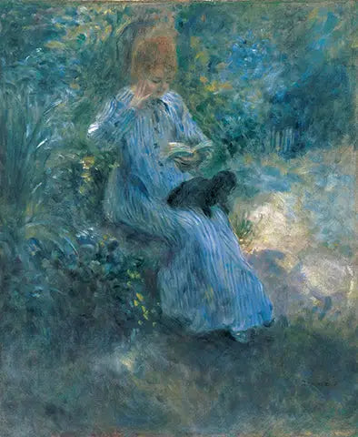 Femme au chien noir - Pierre-Auguste Renoir image 1 reproduction de peinture à l’huile