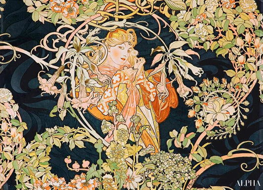 Femme avec des marguerites - Mucha - Reproductions de tableaux et peintures haut de gamme