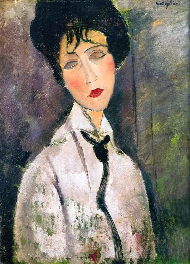 ผู้หญิงที่สวมเนคไทสีดำ - Amedeo Modigliani