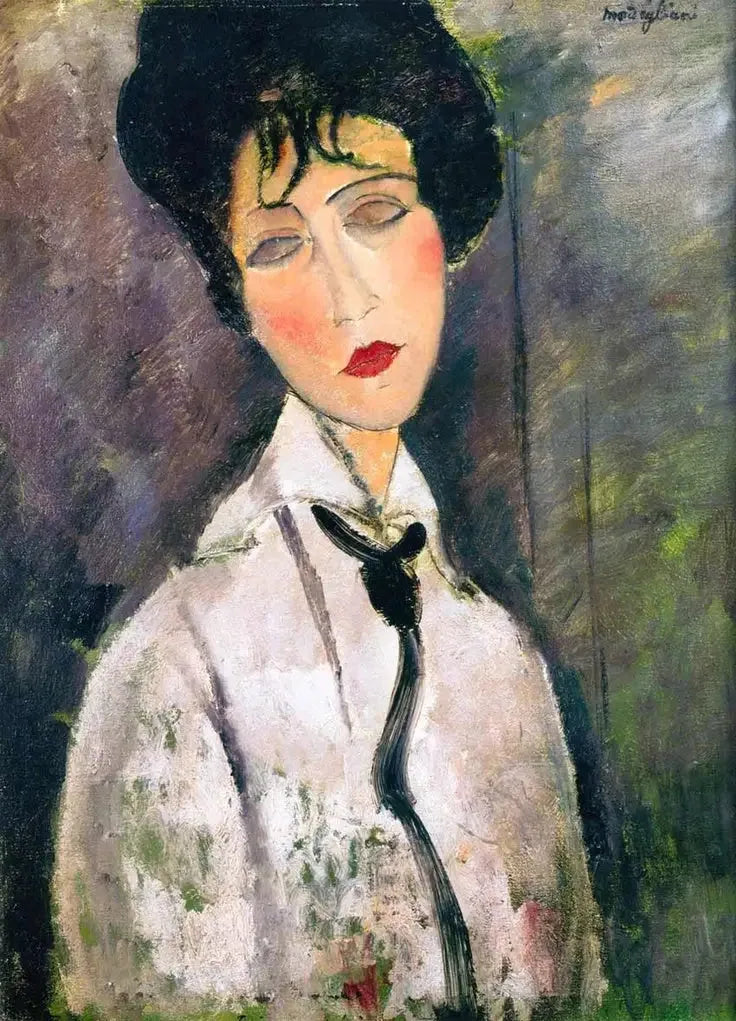 ผู้หญิงที่สวมเนคไทสีดำ - Amedeo Modigliani