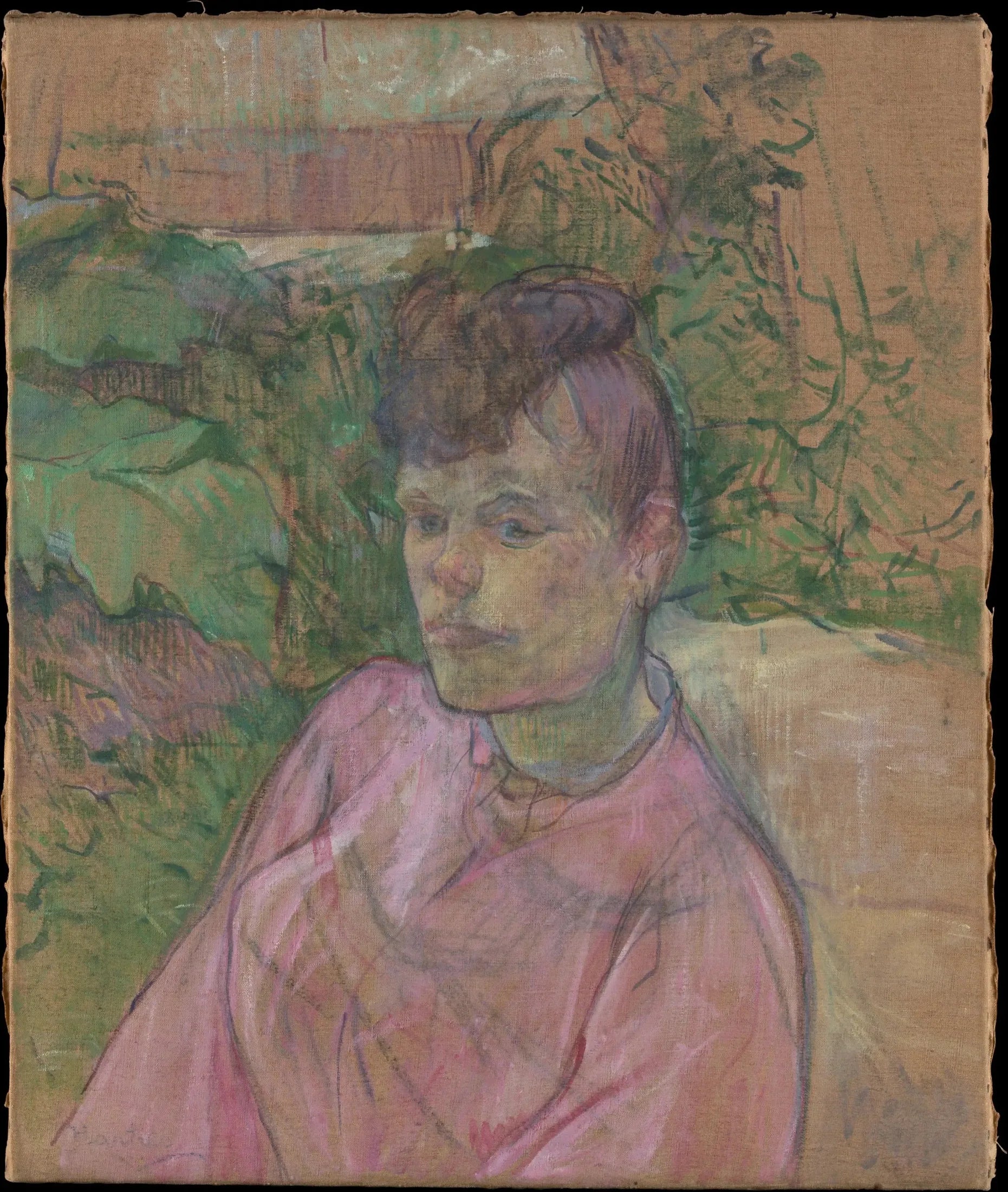 Femme dans le jardin de Monsieur Forest - Henri de Toulouse-Lautrec image 1 reproduction artisanale de tableau