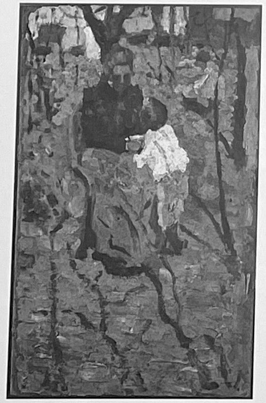 ผู้หญิงและเด็ก (ด้านหน้า) / ร่างภาพของทิวทัศน์พร้อมโบสถ์ (ด้านหลัง) - คาซิมีร์ มาเลวิช