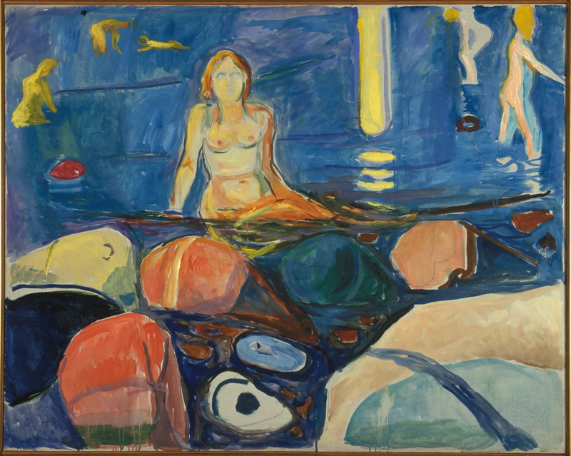 ผู้หญิงและเด็ก ๆ กำลังอาบน้ำ - Edvard Munch