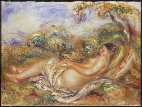 Femme étendue dans la campagne - Pierre-Auguste Renoir image 1 tableau peint à l’huile sur toile