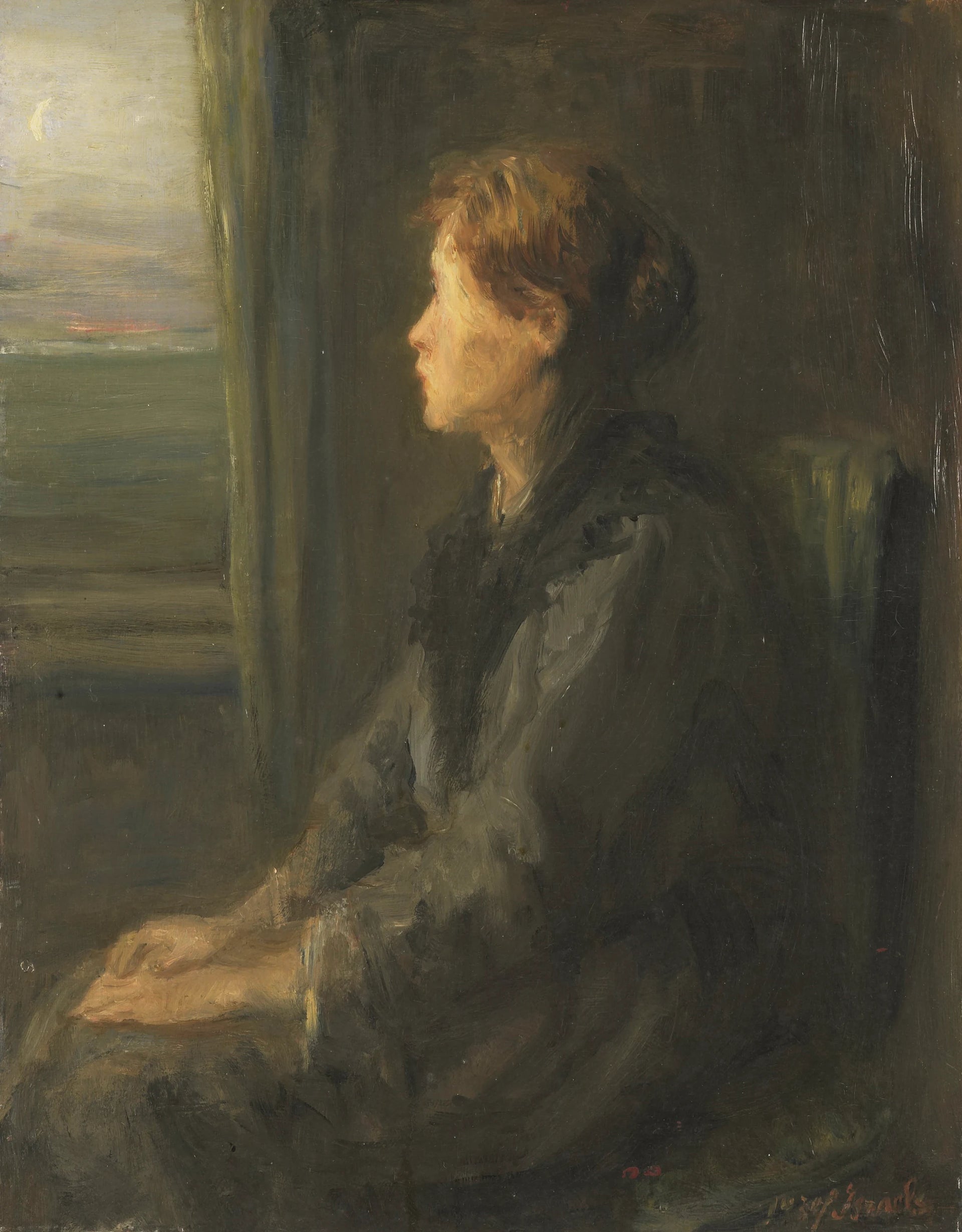 Femme à une fenêtre - Jozef Israëls