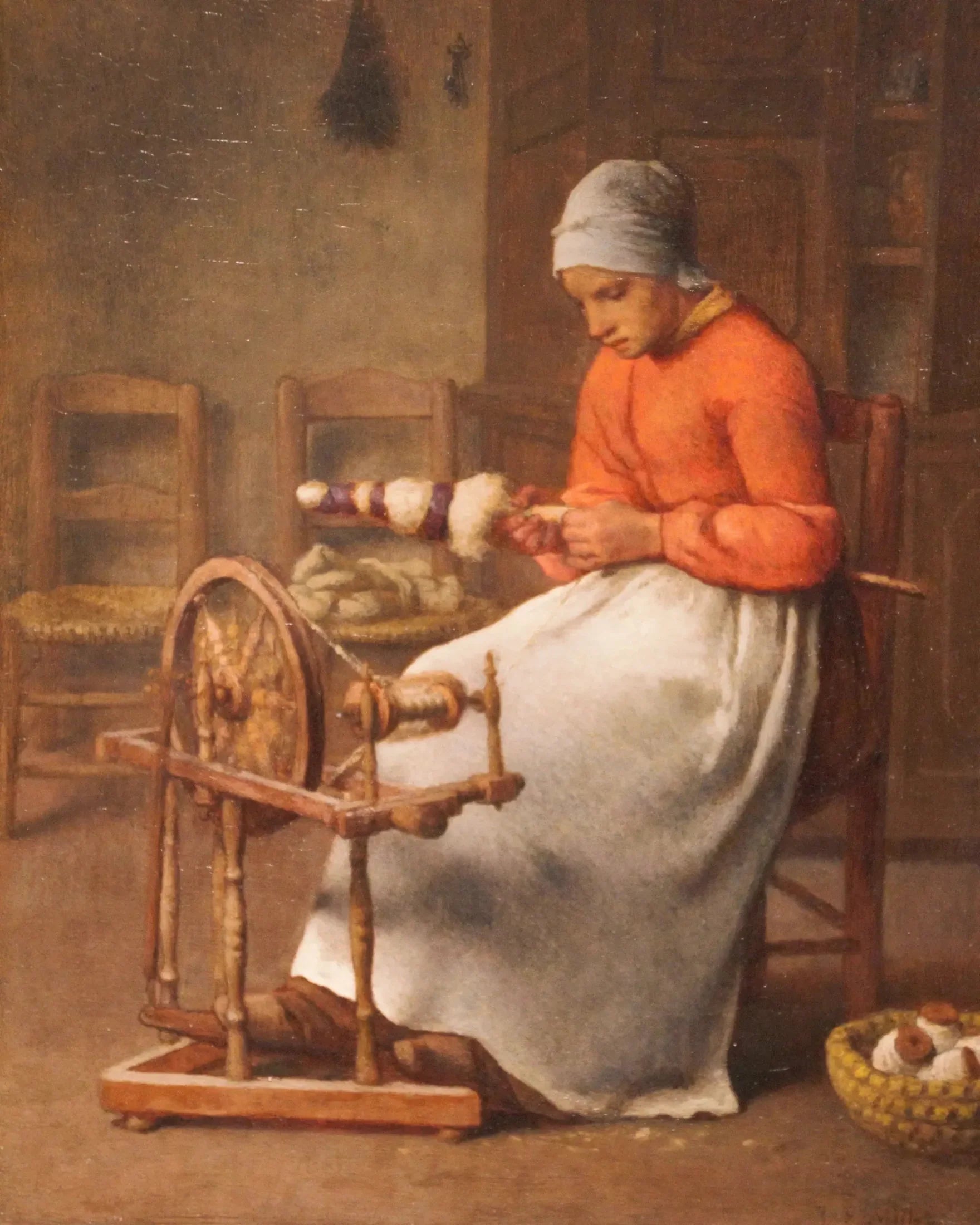 Femme filante - Jean-François Millet image 1 reproduction réalisée par Alpha Reproduction