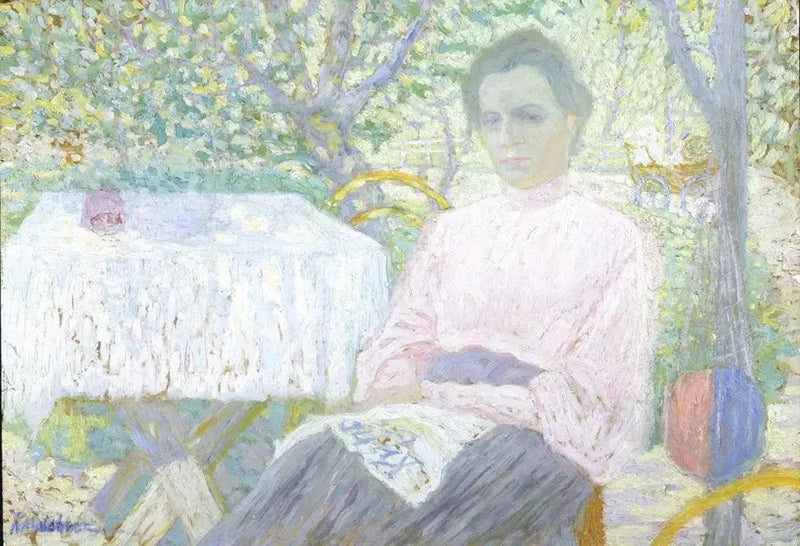 ผู้หญิงกำลังอ่านหนังสือพิมพ์ - Kazimir Malevich