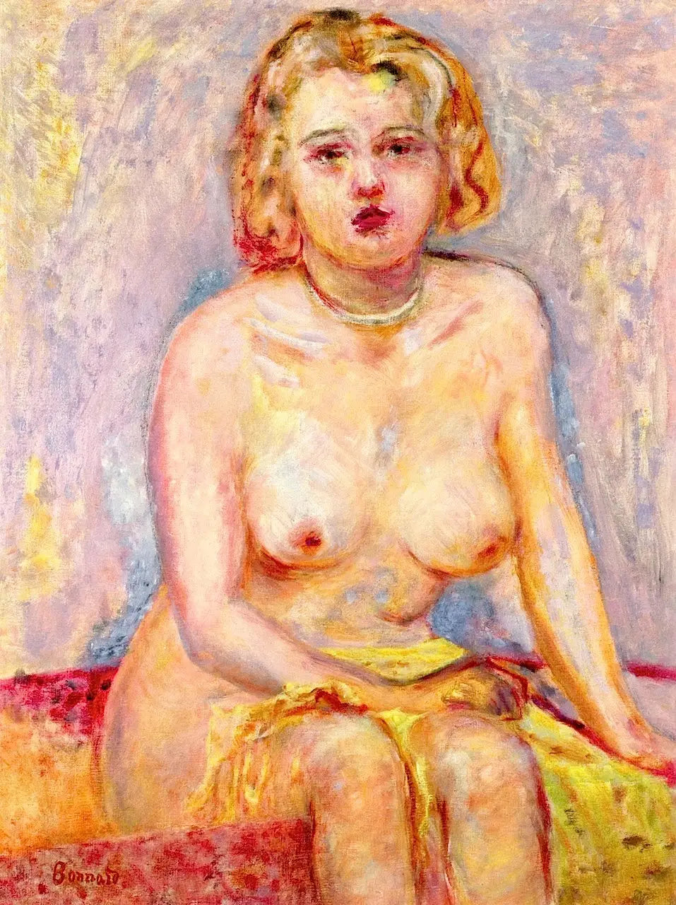 Femme nue assise - Pierre Bonnard image 1 reproduction de peinture à l’huile