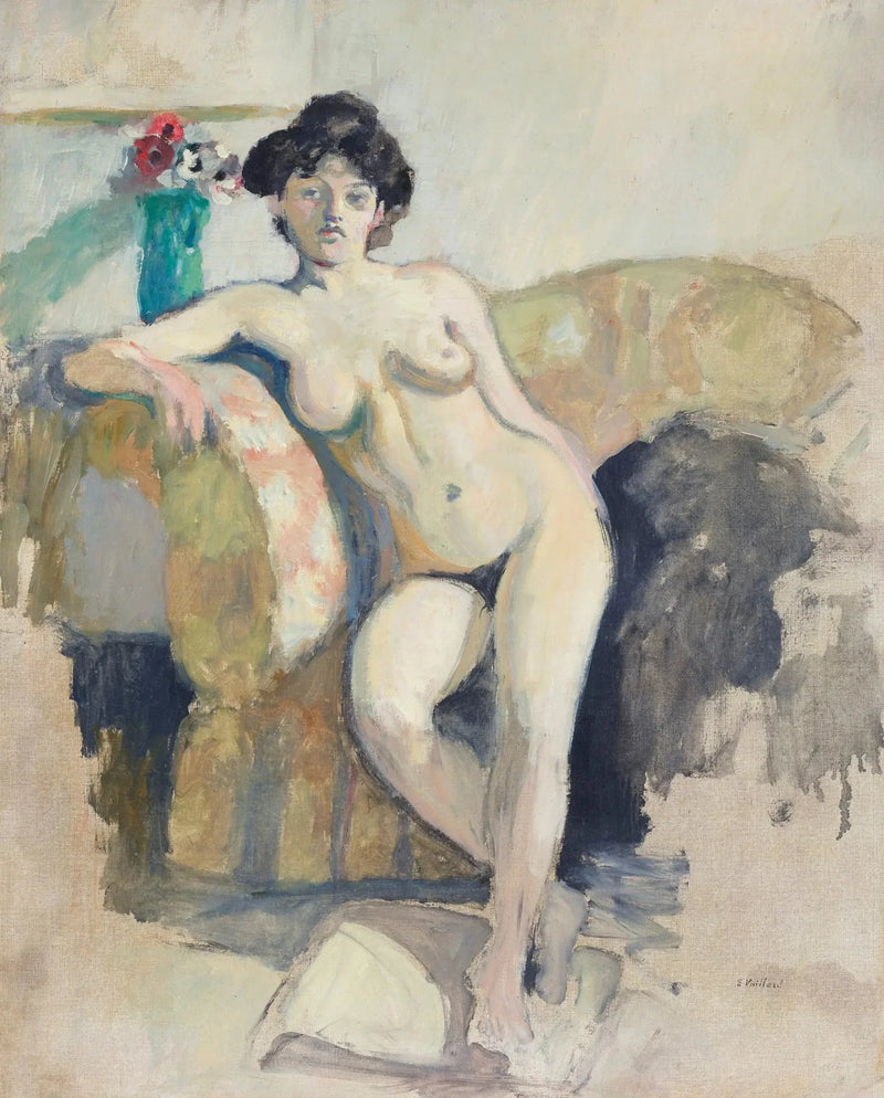 ผู้หญิงเปลือยนั่งบนโซฟา - Édouard Vuillard