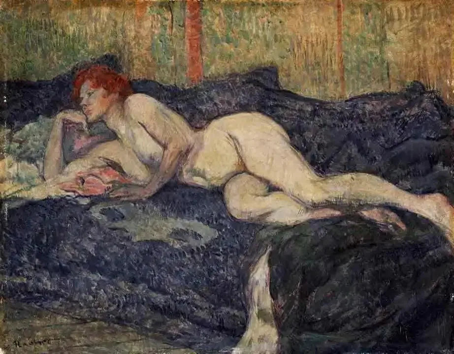 Femme nue étendue sur un divan - Henri de Toulouse-Lautrec image 1 reproduction réalisée par Alpha Reproduction