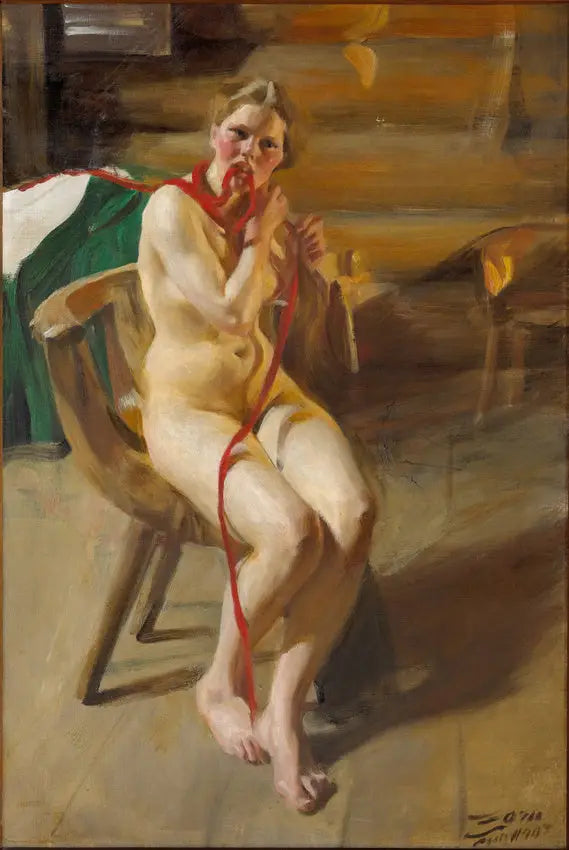 ผู้หญิงเปลือยกำลังหวีผม - Anders Zorn
