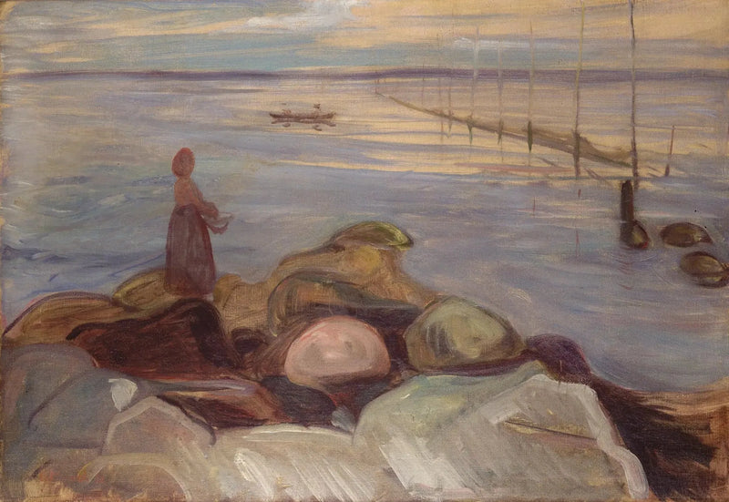 ผู้หญิงใกล้ทะเลที่ Åsgardstrand - Edvard Munch