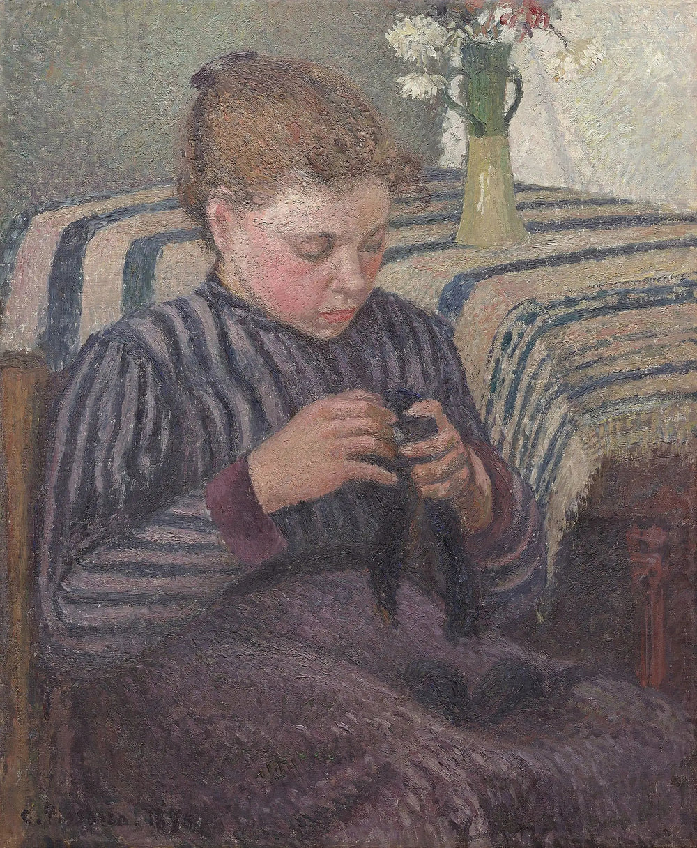 Femme réparatrice - Camille Pissarro image 1 reproduction artisanale de tableau